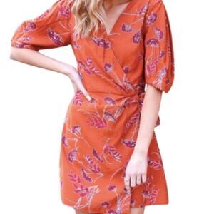 Lumiere Short Sleeve Printed Dress Size Large